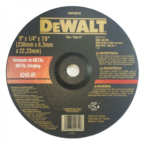 Discos para desbaste de metal Dewalt