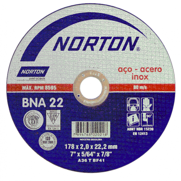 DISCO CORTE METAL 41/2 X 3/64 X 7/8″ NORTON.