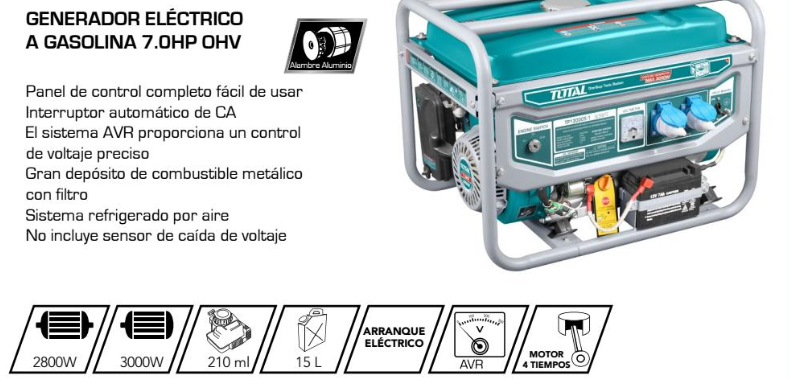 Generador eléctrico 4500 watts a gasolina PG5000 – Ludepa – Tu ferreteria  en Manta Guayaquil y Duran Ecuador