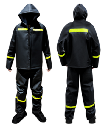 CHUBASQUERO VULCANIZADO PVC CON ZAPATÓN Y CINTA REFLECTIVA – PROTECZIONA