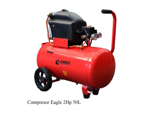 COMPRESOR 2HP 50LTR 110V 8.2 CFM DOBLE SALIDA MONOFASICO EAGLE