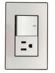 INTERRUPTOR+TOMACORRIENTE POLARIZADO NOVO PLATA PLUS – BRILLUX