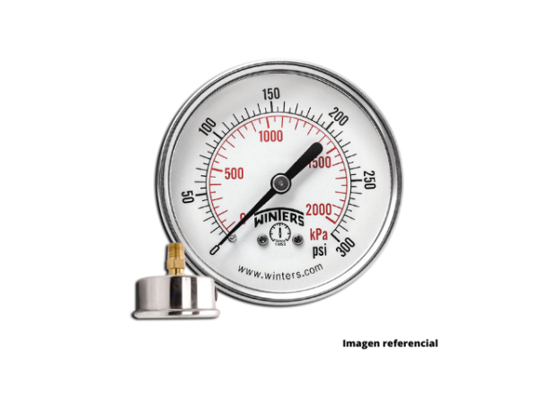 MANOMETRO 0-300 PSI C/GLICERINA 1/4 (PULG) X 2.5 (PULG) HORIZONTAL WINTERS