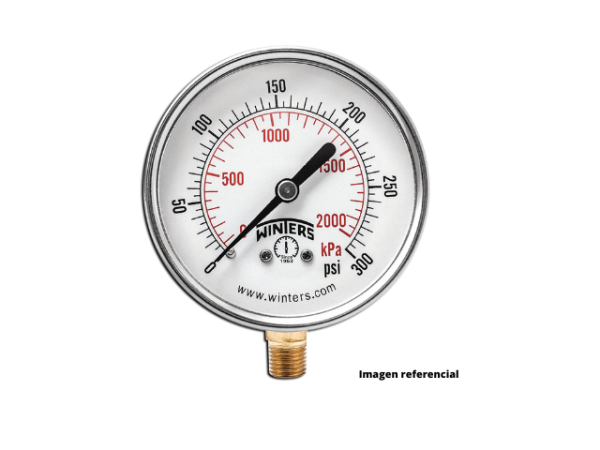 MANOMETRO 0-30 PSI C/GLICERINA 1/4 (PULG) 2.5 (PULG) VERTICAL WINTERS