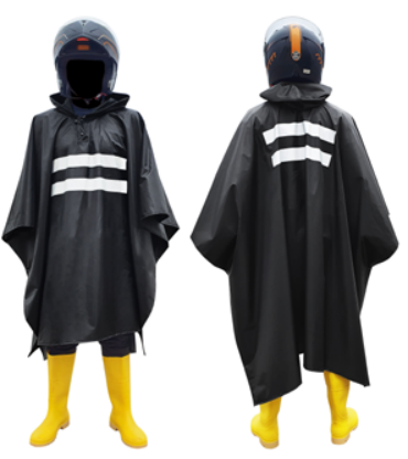 PONCHO TELA IMPERMEABLE PARA ADULTO CON CINTA REFLECTIVA – PROTECZIONA