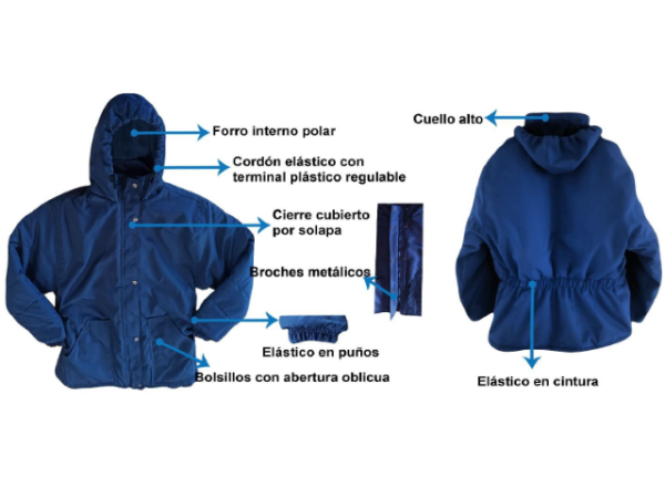 TRAJE TERMICO -40°C LONA AZUL MARINO JEMEL  TALLA L (CERTIFICADO)