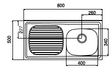 FREGADERO 80x50cm – SOBREPONER